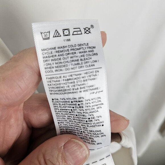 Athleta Venice Color Block Cropped Relaxed Sweatshirt Taupe Cream Size Small - Picture 7 of 10